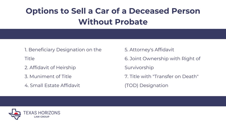 Options to Sell a Car of a Deceased Person Without Probate